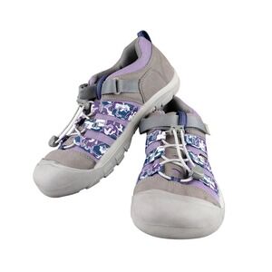 Keen Knotch Peak Womens 7 Purple Camo Gray Bungee Strap Hiking Sneakers 1026184